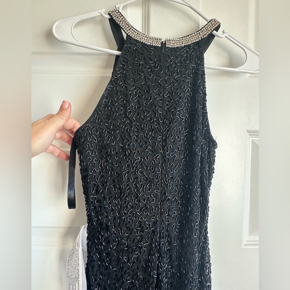 Mac Duggal 93742 Black Beaded Sleeveless High Neck Column Gown- NWT - Picture 8 of 9